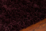 Chandra Rugs Celecot 60% Wool + 40% Polyester Hand-Woven Contemporary Shag Rug Plum 9' x 13'