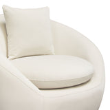 Celine Swivel Accent Chair in Light Cream Velvet w/ Brushed Gold Accent Band by Diamond Sofa