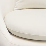 Celine Swivel Accent Chair in Light Cream Velvet w/ Brushed Gold Accent Band by Diamond Sofa