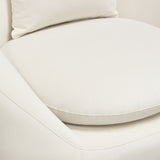 Celine Swivel Accent Chair in Light Cream Velvet w/ Brushed Gold Accent Band by Diamond Sofa