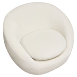 Celine Swivel Accent Chair in Light Cream Velvet w/ Brushed Gold Accent Band by Diamond Sofa