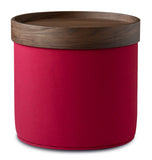 Celine Pouf B Set: Celine Pouf C Red Nubuck Walnut Tray SOHO-CONCEPT-CELINE POUF B-80428