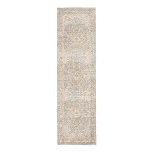 AMER Rugs Century CEN-11 Power-Loomed Medallion Transitional Area Rug Gray/Blue 2'6" x 8'