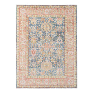 AMER Rugs Century CEN-15 Power-Loomed Bordered Transitional Area Rug Blue 7'10" x 10'6"