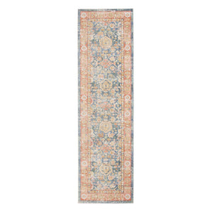 AMER Rugs Century CEN-15 Power-Loomed Bordered Transitional Area Rug Blue 2'6" x 8'