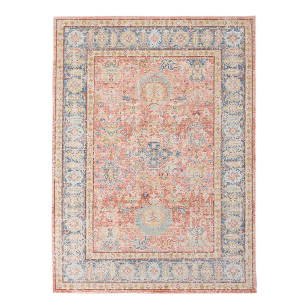 AMER Rugs Century CEN-16 Power-Loomed Bordered Transitional Area Rug Coral 7'10" x 10'6"