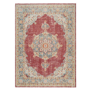 AMER Rugs Century CEN-20 Power-Loomed Medallion Transitional Area Rug Red 7'10" x 10'6"