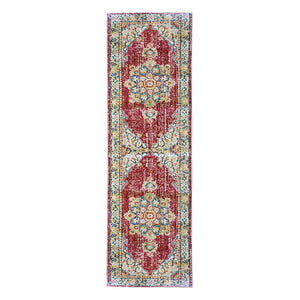 AMER Rugs Century CEN-20 Power-Loomed Medallion Transitional Area Rug Red 2'6" x 8'