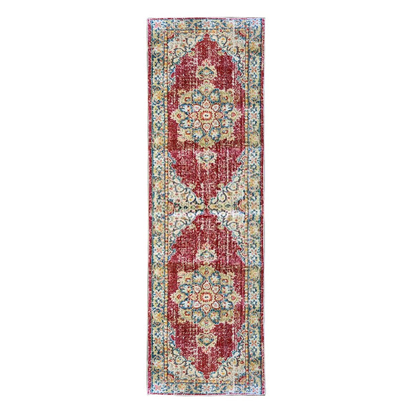 AMER Rugs Century CEN-20 Power-Loomed Medallion Transitional Area Rug Red 2'6" x 8'