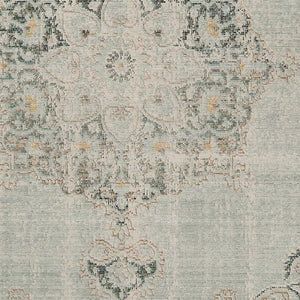 AMER Rugs Century CEN-21 Power-Loomed Medallion Transitional Area Rug Sea Green 7'10" x 10'6"