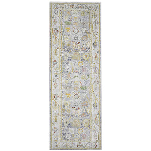 AMER Rugs Century CEN-22 Power-Loomed Bordered Classic Area Rug Blue 2'6" x 8'