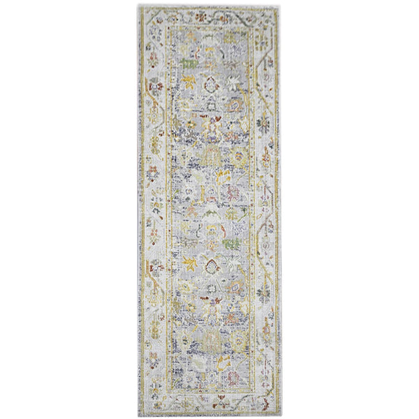 AMER Rugs Century CEN-22 Power-Loomed Bordered Classic Area Rug Blue 2'6" x 8'