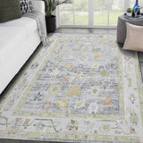 AMER Rugs Century CEN-22 Power-Loomed Bordered Classic Area Rug Blue 7'10" x 10'6"