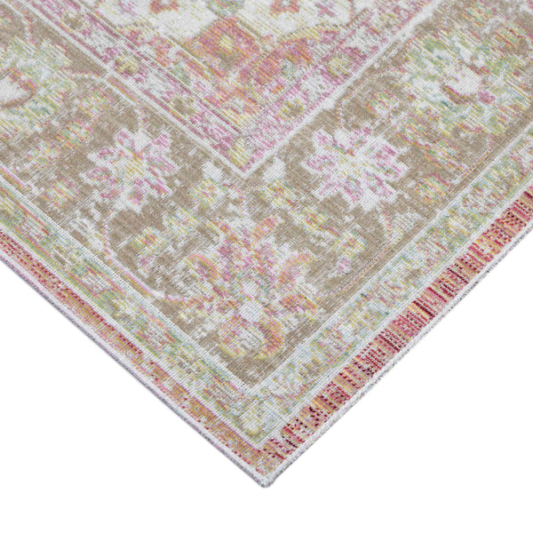 AMER Rugs Century CEN-23 Power-Loomed Medallion Classic Area Rug Coral 7'10" x 10'6"