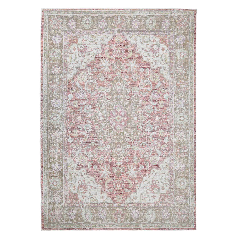 AMER Rugs Century CEN-23 Power-Loomed Medallion Classic Area Rug Coral 7'10" x 10'6"