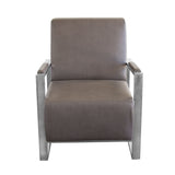 Century Accent Chair w/ Stainless Steel Frame - Elephant Grey