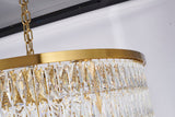 Bethel Gold Chandelier in Metal & Crystal