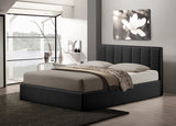 Baxton Studio Templemore Black Leather Contemporary Queen-Size Bed