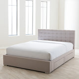 Baxton Studio Rene Modern and Contemporary Beige Fabric 4-drawer Queen Size Storage Platform Bed 
