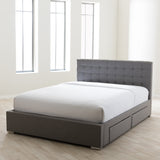 Baxton Studio Rene Modern and Contemporary Grey Fabric 4-drawer Queen Size Storage Platform Bed 
