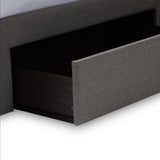 Baxton Studio Rene Modern and Contemporary King Size Grey Fabric 4-drawer Storage Platform Bed 
