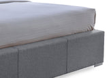 Baxton Studio Sarter Contemporary Grid-Tufted Grey Fabric Upholstered Storage King-Size Bed with 2-drawer