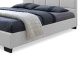 Baxton Studio Vivaldi Modern and Contemporary White Faux Leather Padded Platform Base Queen Size Bed Frame