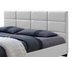 Baxton Studio Vivaldi Modern and Contemporary White Faux Leather Padded Platform Base Queen Size Bed Frame