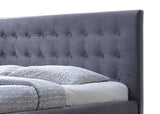 Baxton Studio Margaret Modern and Contemporary Grey Velvet Button-tufted Queen Platform Bed