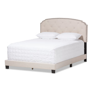 Baxton Studio Lexi Modern and Contemporary Light Beige Fabric Upholstered Full Size Bed