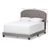 Baxton Studio Lexi Modern and Contemporary Light Grey Fabric Upholstered Queen Size Bed