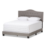 Emerson Modern and Contemporary Light Grey Fabric Upholstered Queen Size Bed