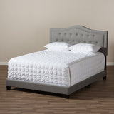 Baxton Studio Emerson Modern and Contemporary Light Grey Fabric Upholstered Queen Size Bed