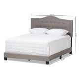 Baxton Studio Emerson Modern and Contemporary Light Grey Fabric Upholstered Queen Size Bed