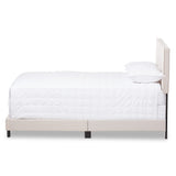 Baxton Studio Hampton Modern and Contemporary Light Beige Fabric Upholstered Full Size Bed