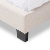 Baxton Studio Hampton Modern and Contemporary Light Beige Fabric Upholstered Full Size Bed