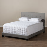 Baxton Studio Hampton Modern and Contemporary Light Grey Fabric Upholstered Queen Size Bed