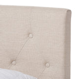 Baxton Studio Cassandra Modern and Contemporary Light Beige Fabric Upholstered King Size Bed