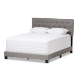 Cassandra Modern and Contemporary Light Grey Fabric Upholstered Queen Size Bed