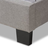 Baxton Studio Cassandra Modern and Contemporary Light Grey Fabric Upholstered King Size Bed