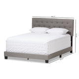 Baxton Studio Cassandra Modern and Contemporary Light Grey Fabric Upholstered Queen Size Bed