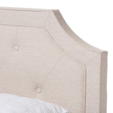 Baxton Studio Willis Modern and Contemporary Light Beige Fabric Upholstered King Size Bed