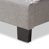 Baxton Studio Willis Modern and Contemporary Light Grey Fabric Upholstered King Size Bed