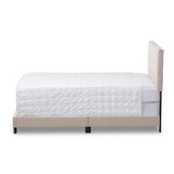 Baxton Studio Brookfield Modern and Contemporary Beige Fabric Upholstered Grid-tufting Queen Size Bed