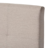 Baxton Studio Brookfield Modern and Contemporary Beige Fabric Upholstered Grid-tufting Queen Size Bed