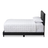 Baxton Studio Brookfield Modern and Contemporary Charcoal Grey Fabric Queen Size Bed