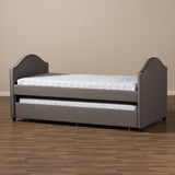 Baxton Studio Alessia Modern and Contemporary Grey Fabric Upholstered Daybed with Guest Trundle Bed