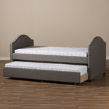 Baxton Studio Alessia Modern and Contemporary Grey Fabric Upholstered Daybed with Guest Trundle Bed