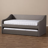 Baxton Studio Barnstorm Modern and Contemporary Grey Fabric Upholstered Daybed with Guest Trundle Bed