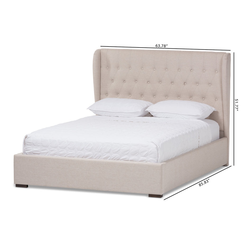 Taylor Modern Contemporary Fabric Queen Size Gas Lift Platform Bed